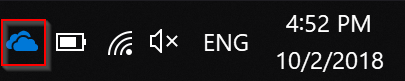 Notification area screenshot